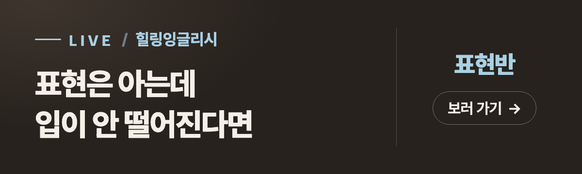 힐링잉글리시 표현반 라이브 수업 보러 가기
