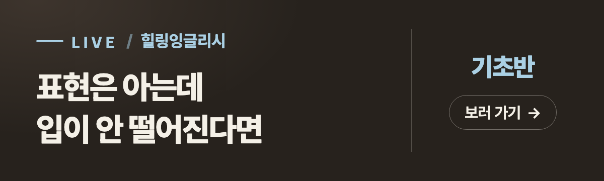힐링잉글리시 기초반 라이브 수업 보러 가기