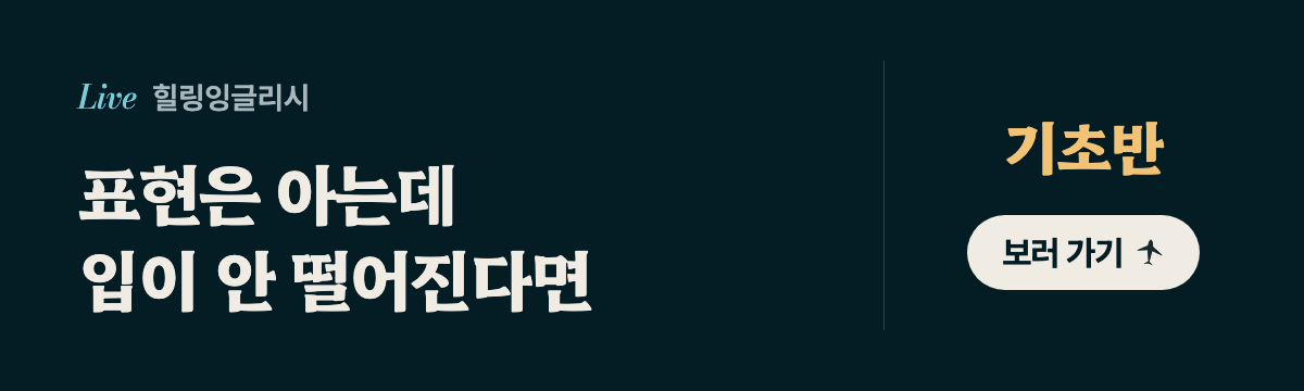 힐링잉글리시 기초반 라이브 수업 보러 가기