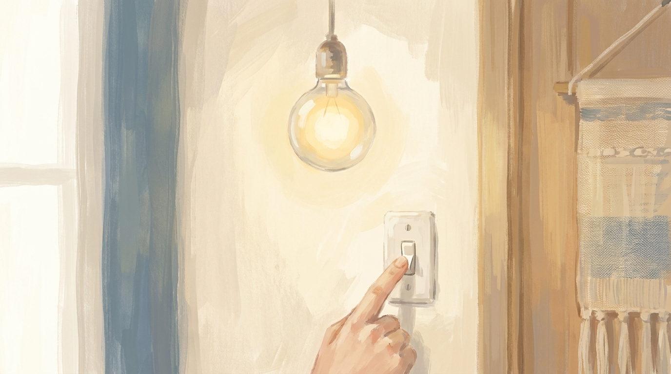 switch on 뜻 일러스트