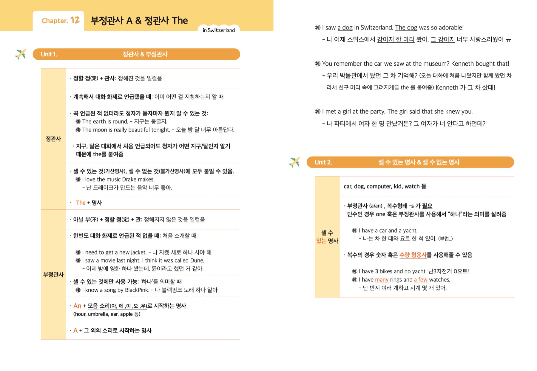 400페이지 워크북 샘플, Chapter 12 부정관사 A와 정관사 The